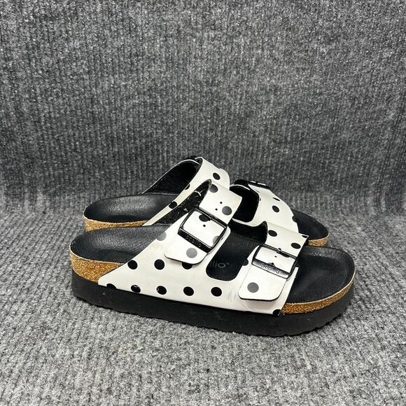 Birkenstock Arizona Papillio Platform Sandals White Black Polka Dot Women 10 /41 - Picture 1 of 9